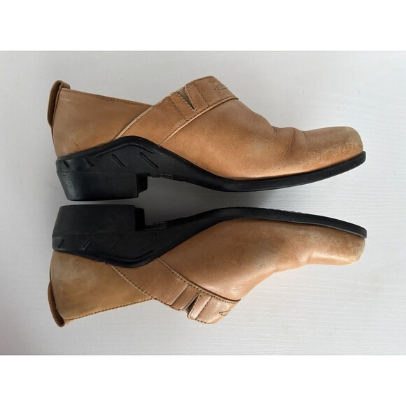 Ariat Women’s Tan Leather Slip On Clogs Heeled Shoes Size 8B Style 52321 - Picture 9 of 9